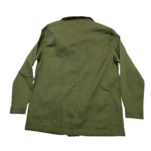 1 Sunset Lane Olive Green Utility Jacket Women's Small Button Front Cotton NWT - Picture 4 of 9